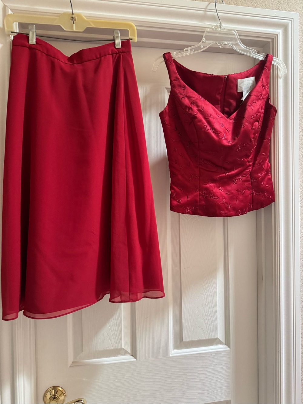 Alfred Angelo Red Two-Piece Skirt Set